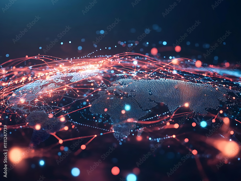 Poster abstract technology background of high speed global data transfer, ultra fast broadband and connecti