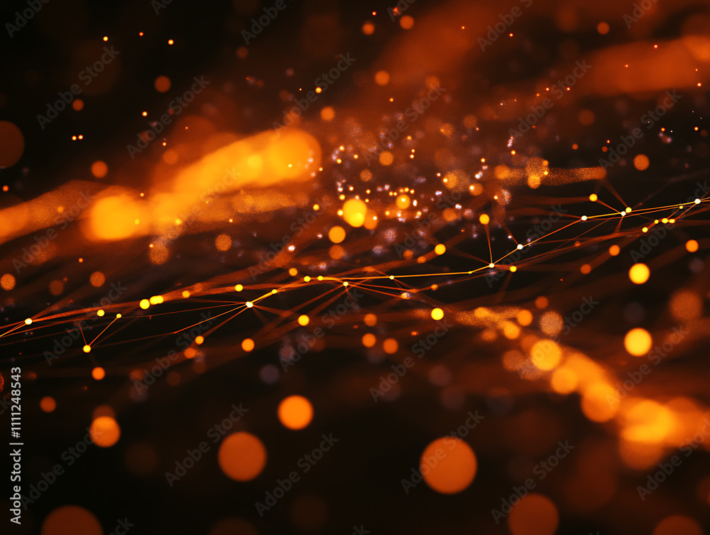 Poster data speed lines on a dark background, representing the concept of optical cables and high internet 