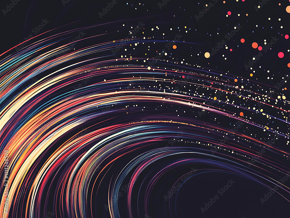 Leinwandbilder data speed lines on a dark background, representing the concept of optical cables and high internet 