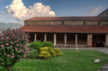 The historic church of Saint Sophia in the old town of Ohrid. Built on the foundations of a 5th century Roman church, rulers have continually destroyed and rebuilt the structure.