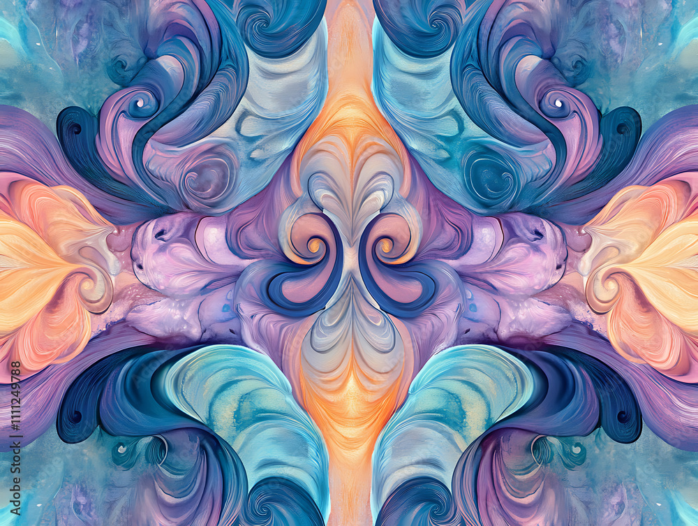 Poster Beautiful abstract fluid art seamless pattern background