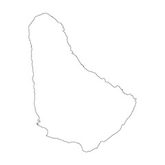 Barbados blank outline map