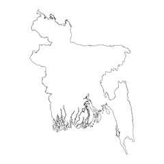 Bangladesh blank outline map