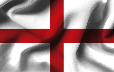 Fototapeta premium England flag made of cloth pattern. A conceptual map depicting dialogue with the international community. Basemap and background concept. Double exposure 3D image.