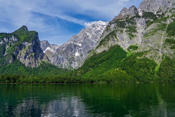 View of Lake Königssee in Bavaria, Germany.