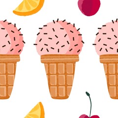 Christmas ice candy seamless ice cream pattern for wrapping paper and fabrics
