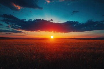 Fototapeta premium sunset over the lake