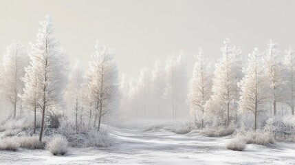 Fototapeta premium forest in the frost. Winter landscape. Snow covered trees