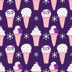 Christmas ice candy seamless ice cream pattern for wrapping paper and fabrics