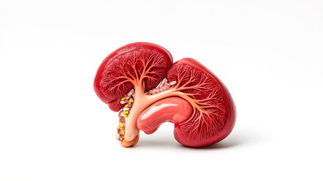 Concept of complications of diabetes, high blood sugar. Diagram illustrating the pancreas and its role in insulin production, clearly labeled for educational purposes in a medical context.