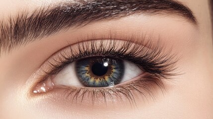 Obraz premium Captivating Close-Up of a Beautiful Eye with Unique Color Patterns