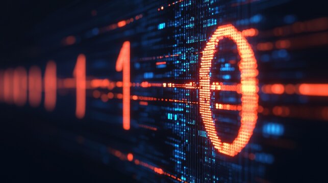 milestones achievement process Glowing Digital Timeline Marking Pivotal Years in a Futuristic Visualization of Mainframe Data Transformation and Numerical Representation