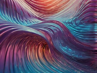 Obraz premium Waves of colorful watercolor liquid flowing over screen, abstract background wallpaper design
