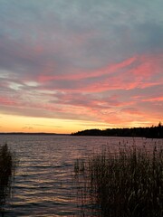 Sunset over the lake Ekoln, Uppasala, Sweden