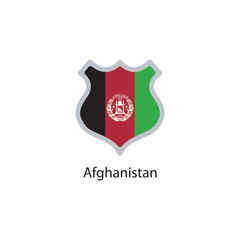 Shield icon ofAfghanistan flag. Simple vector illustration.