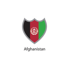 Shield icon ofAfghanistan flag. Simple vector illustration.