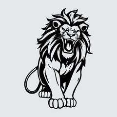 lion roaring logo design