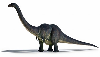 Argentinosaurus with Massive Frame and Long Neck on a White Background