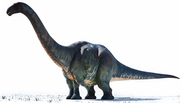 Argentinosaurus with Massive Frame and Long Neck on a White Background