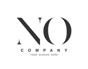 NO logo design. Initial letter n and o serif font style. Creative classic company name typography. Trendy logotype or identity.