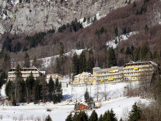 Rehabilitation Center Walenstadtberg over the Lake Walen or Lake Walenstadt (Walensee) - (SW!SS...