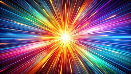 Obraz premium Ultra speed bursting color rays with light speed color burst explosion, speed, progress, beyond, attraction