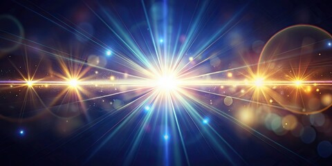 Naklejka premium Shiny optical lens flares with bright lights reflecting, creating an ethereal effect , lens flares, shiny, bright