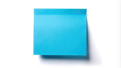 Square blue sticky note with shadow on white background, square, sticky note, shadow, blue, memo, paper