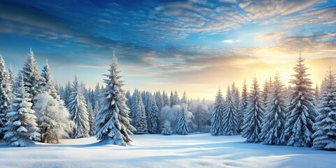 Fototapeta premium Serene winter landscape with snow-covered forest, snow, winter, serene, landscape, peaceful, trees, cold, white, nature