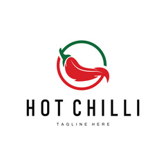 Fototapeta premium Hot Chili Peppers Logo Farm Garden Design Simple Illustration Symbol Template