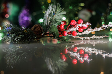 Happy new year. Glitter Blue and Orange Soft-Focus Lights Flashing