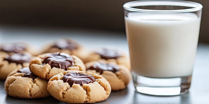 thumbprint cookies and milk 