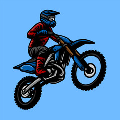 motocross dirtbike supermoto isolated drawing line art style sketch classic vintage design illustration
