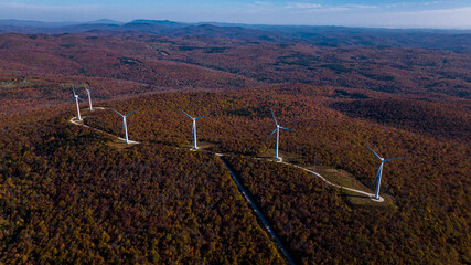 10/12/22 near North Adams, MA., USA - HOOSAC Wind Power Project is located in the Berkshire Mountains, NW Mass. and creates clean energy by wind power