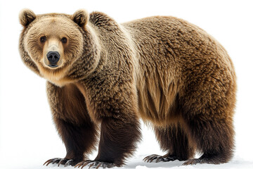 Fototapeta premium Majestic Brown Bear Standing in Winter Snow
