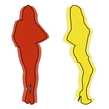 Modelos Mulheres Contornos Sombreados