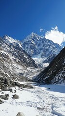 Winter adventure in snowcapped mountains stunning landscape nature's beauty majestic viewpoint