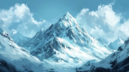 Fototapeta premium Majestic snowcapped mountains remote landscape photography with panoramic views