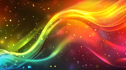 Fototapeta premium Neon illuminated dynamic sheets wallpaper. Abstract business background
