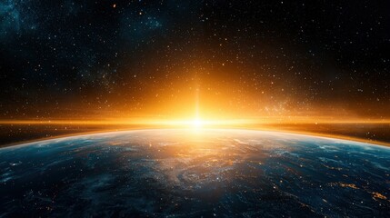 Obraz premium A beautiful, serene, and peaceful image of the Earth at sunset