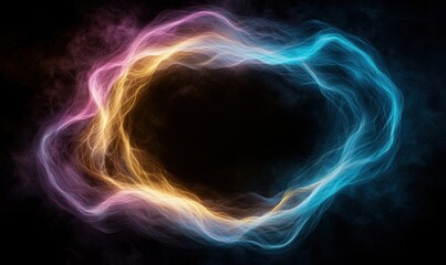 Naklejka premium Vibrant energy swirls in the darkness