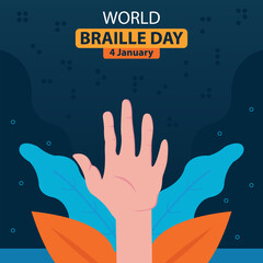 illustration vector graphic of the palm of the hand displays braille letters, perfect for international day, world braille day, celebrate, greeting card, etc.trator Artwork