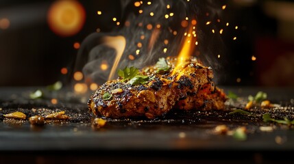  Indian restaurant food product photoshoot featuring a variety of traditional dishes, including curries, naan, and rice, beautifully presented on authentic tableware, showcasing rich textures 