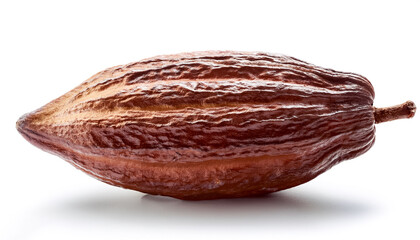 Fresh whole cocoa, peeled or cut on a natural white