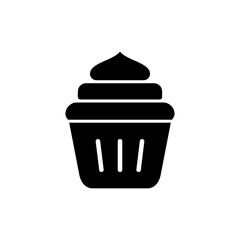 Cup cake icon vector. Cup cake sign and symbol