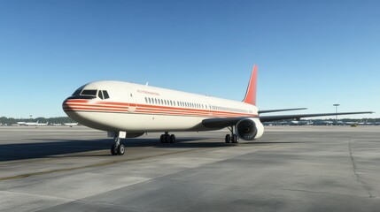 Obraz premium Detailed 3D Rendering of Commercial Aircraft