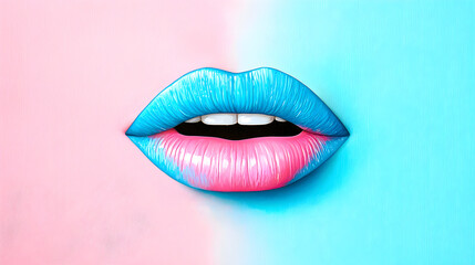 Obraz premium Vibrant Lips Dancing in Dreamlike Hues