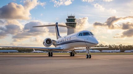 Obraz premium Jet Airliner Waiting on Tarmac Ready for Takeoff