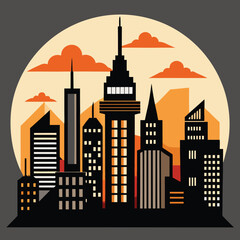 Obraz premium city skyline silhouette