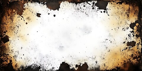 Grunge stencil frame, dirt texture border, cut out


